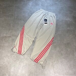 Adidas Kids Light Gray Joggers with Pink Accents